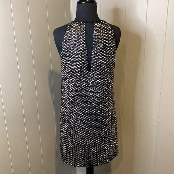 Parker Womens Extra Small Silk Beaded Embellished Black Cocktail Dress - Picture 6 of 8